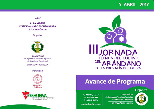 Jornada Técnica sobre el arándano el próximo 5 de abril en el Campus de La Rábida